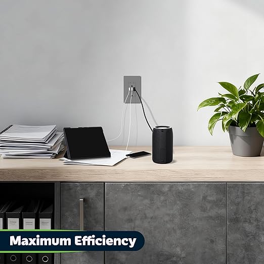 TOPGREENER 4.2A 3-Port Type C USB Outlet, 15 Amp Receptacle Plug, Charging Power Outlet with Dual Type C&A Ports, Screwless Wall Plate Included, UL Listed, TU21542AC2-GYSID, Gray, 2 Pack