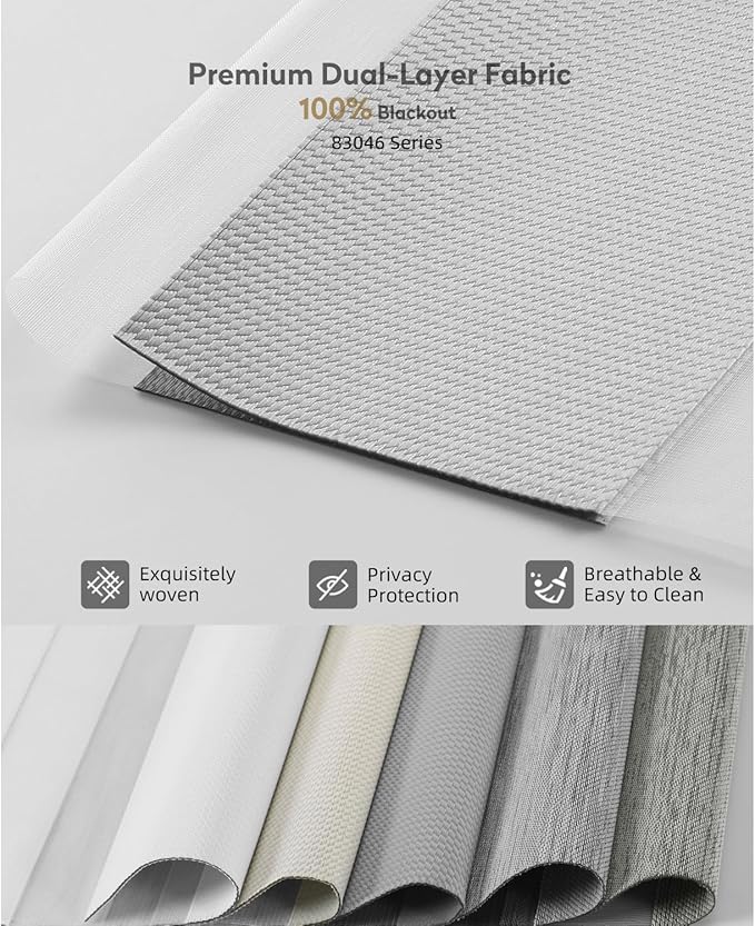 ACMEART Motorized Zebra Blinds,Smart APP & Remote Control 100% Blackout Shades,Compatible with Alexa,Custom Size Electric Window Blinds for Bedroom/Home/Office (Dove Grey)