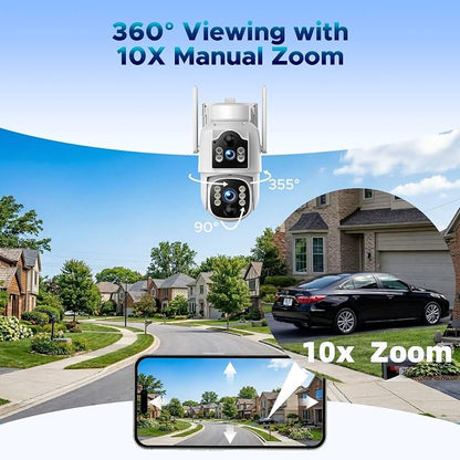 VOOPEAK 4G LTE Cellular Security Camera, Dual Lens 360° PTZ Auto Tracking