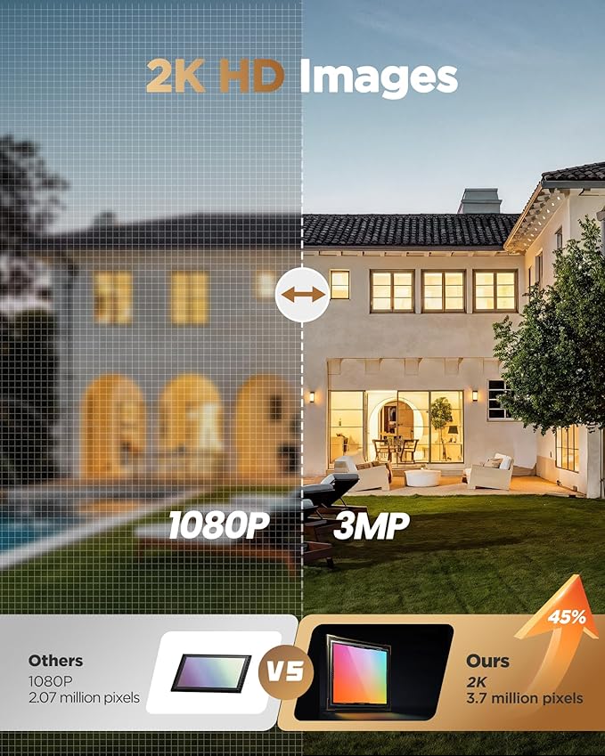 BECAMSO Security Cameras Wireless Outdoor Battery: 2K WiFi Camera Indoor for Home Security System - CCTV Camera Waterproof Night Vision Camaras de Seguridad para Casa Inalambricas