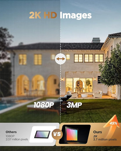 BECAMSO Security Cameras Wireless Outdoor Battery: 2K WiFi Camera Indoor for Home Security System - Video Surveillance Equipment Waterproof - 5G Not Supported