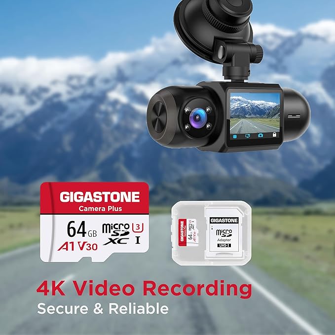 GIGASTONE 64GB Micro SD Card 5-Pack, Camera Plus, MicroSDXC Memory Card for Wyze Cam, Security Camera, Smartphone, Fire Tablet, 4K Video Recording, UHS-I U3 A1 V30, 95MB/s, with Adapter