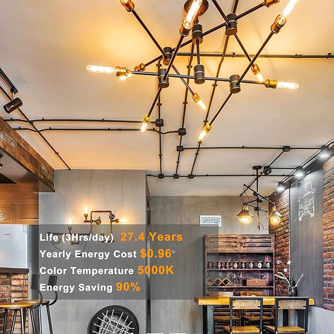 11.8IN 1000LM 2700K Soft White Light Bulbs E26 Base, T10 T9 Edison Bulbs Dimmable 8W, AC 120V 100 Watt Equal Filament Bulb, Vintage Clear Glass Long Tubular LED Bulb, UL Certified - 4Pack