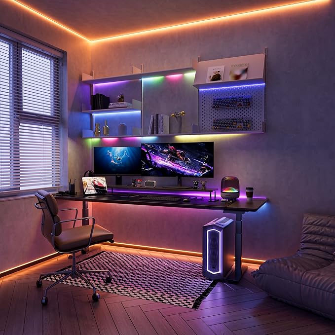 PAUTIX RGB Smart IC COB LED Strip Light Addressable 9.84ft/3m,UL-Listed DC24V Color Chasing Strip Light Multicolor Flexible Tape Lights Kit with Remote,for Cabinets,TV,Bedroom,Party DIY Decoration