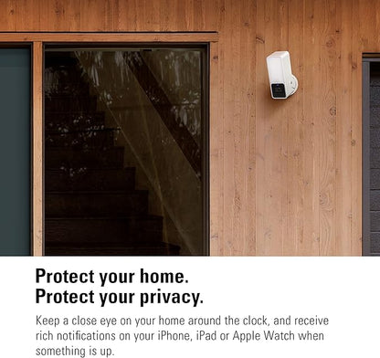 Eve Outdoor Cam (White Edition) – Secure floodlight Camera, (HomeKit Secure Video), 1080p, Night Vision, Wi-Fi (2.4 GHz), Motion Sensor, Two-Way Communication, Flexible & Easy Installation