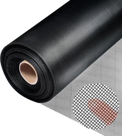 304 Stainless Steel Mesh, 24in x 10ft, 22 Mesh, Sturdy Metal Screen Roll for Window, Door, Air Vents, Filter, Cage, Garden, Patio, Pet (Black, 24inch x 10feet)