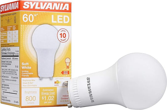 Sylvania A19 LED Light Bulb, 8.5W, 60W Equivalent, 10 Year, Non-Dimmable, 800 Lumens, 2700K, Soft White - 1 Pack (78106)