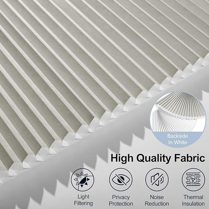 BERISSA Motorized Cellular Shades, Light Filtering Smart Honeycomb Blinds with Remote Control & Hub, Custom Room Darkening Automatic Cellular Window Blinds for Home Office, Living Room, Door,Gray