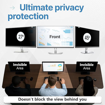 VINTEZ 22 Inch 16:9 Privacy Screen for Computer Monitor and Laptop - Anti Glare Protector Film Blue Light Filter Eye Protection - Computer Screen Privacy Shield, [1 Pack]