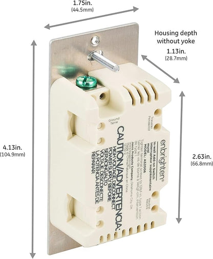 Enbrighten Almond Add-On Switch, QuickFit & SimpleWire, Z-Wave/Zigbee, Not A Stand Alone Switch, 24 Pack, 85097