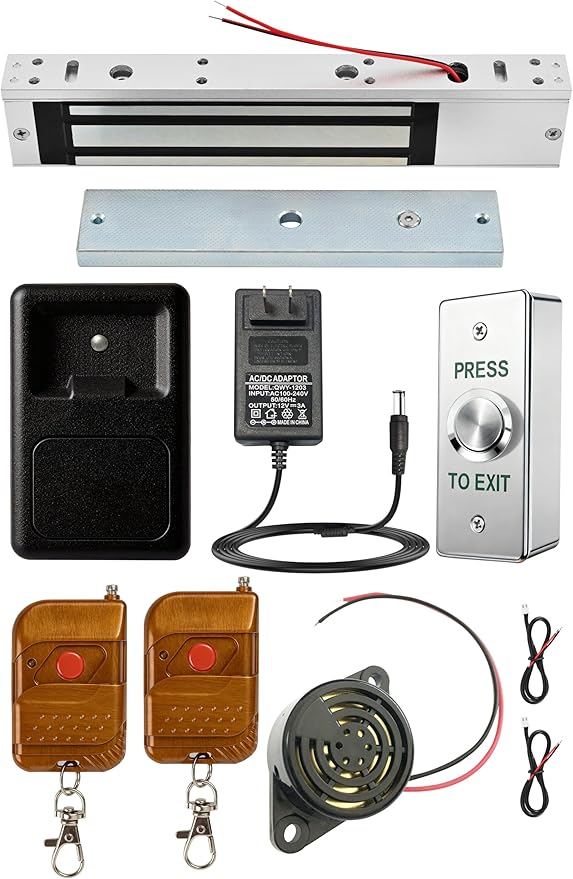 WiFi Tuya Smart Door Access Control System Kit, App Remote Unlock, 280KG (600lbs) Holding Force Magnetic Lock, Timer & Schedule, Exit Button, Buzzer, 2 Remotes (K8S-600LBS Access Control Kit)