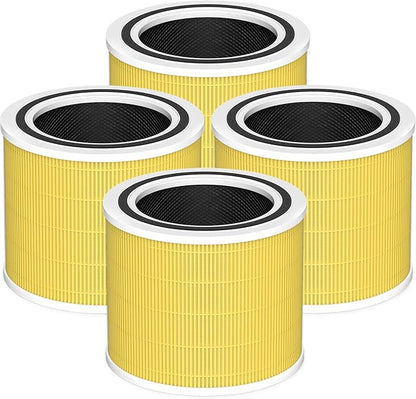 Core 200S Pet Care Replacement Filter Compatible with LEVOIT Core 200S and Core 200S-P Smart WiFi Air Purifier, 3-in-1 Grade Main Filter, Core 200S-RF-PA, Yellow, 4 Pack