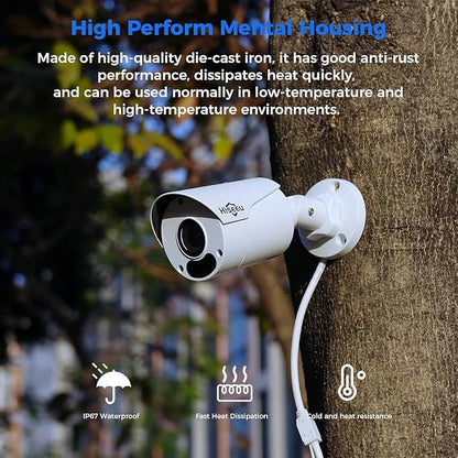 [4K HD+ 121° Wide View] Hiseeu 4K Security Camera System, PoE Camera System w/4pcs 8MP IP PoE Cameras, 16 Channel NVR,3TB HDD, Free Remote Access, WDR, Motion Detect, 100ft Night Vision,7/24 Record