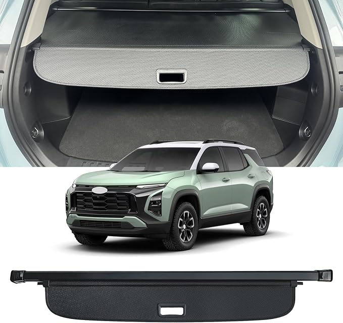 AUXKO Retractable Cargo Cover for Chevrolet Equinox/GMC Terrain 2026-2025, Trunk Cover Luggage Security Cover for 2026 2025 Chevy Equinox/GMC Terrain Shade Anti-Peeping Privacy Screen, Carbon Fiber