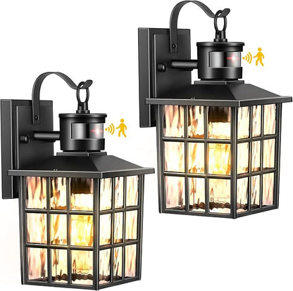 VIANIS Black Motion Sensor Porch Lights Outdoor, 100% Aluminum Anti-Rust