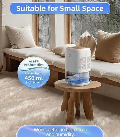 Dehumidifier, 35 OZ Small Dehumidifiers for Bedroom, Quiet Dehumidifier with Auto Defrost, Auto Shut Off, Key Sound Off, 7 Color Light, for Bathroom, Closet, RV, Home up to 280 Sq.Ft, Gold