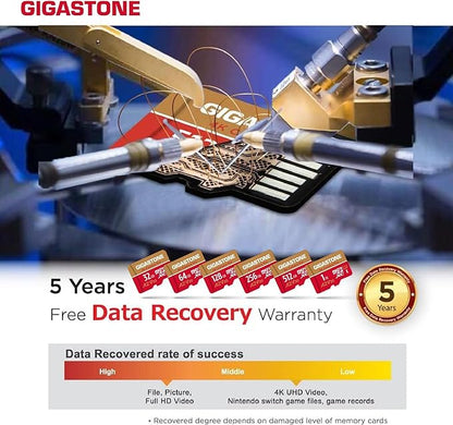 【5-Years Data Recovery】 GIGASTONE 1TB Micro SD Card 4-Pack, 4K Camera Pro, R/W up to 150/130 MB/s, 4K Video Recording for GoPro, DJI, Drone, MicroSDXC Memory Card UHS-I U3 A2 V30, with Adapter