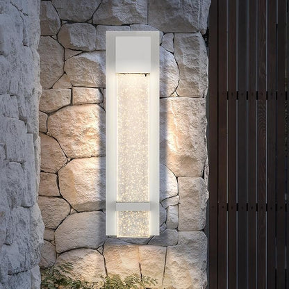 ASD LED 18" Bubble Glass Wall Light Fixture, Outdoor & Indoor Seeded Sconce | 3CCT, Waterproof, Dimmable, ETL Listed | 12W 500LM 3000-5000K 120V | Exterior Lantern, Porch Lighting | White