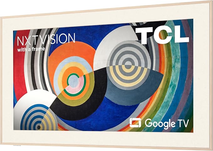 TCL 85 Inch Class NXTVISION Series Picture Frame Art TV | 85A300W, Latest Model | QLED 4K HDR Smart Google TV | 120HZ Dolby Atmos Audio | Alexa Google Apple Streaming Television | Easy Install