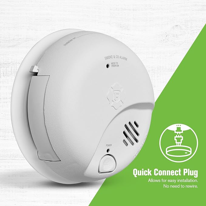 First Alert Combination Smoke & Carbon Monoxide Alarm, Interconnect Hardwire Detector with Battery Backup, SMICO100-AC, 1-Pack