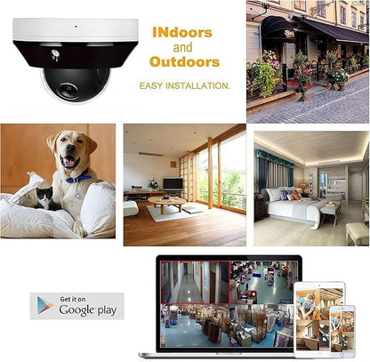 Real HD 6MP Mini PTZ Dome PoE IP Camera Outdoor with Pan Tilt, 3X Zoom, 2.8-8mm Motorized Varifocal Lens, H.265, IP66, NVR or Windows PC Required, NDAA Compliant