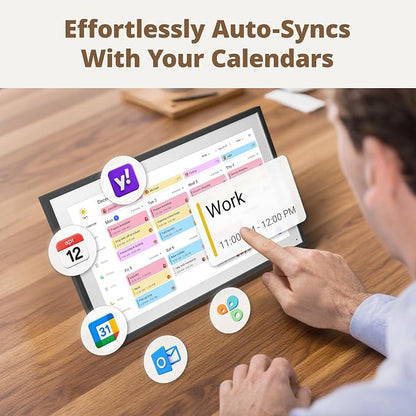 Digital Calender 15.6 Inch Smart Wall Calender, Touchscreen Electronic Calender Planner for 2025 Family Chore Chart Rewards and Schedules, Interactive Display, APP Access, Wall Mount or Stand