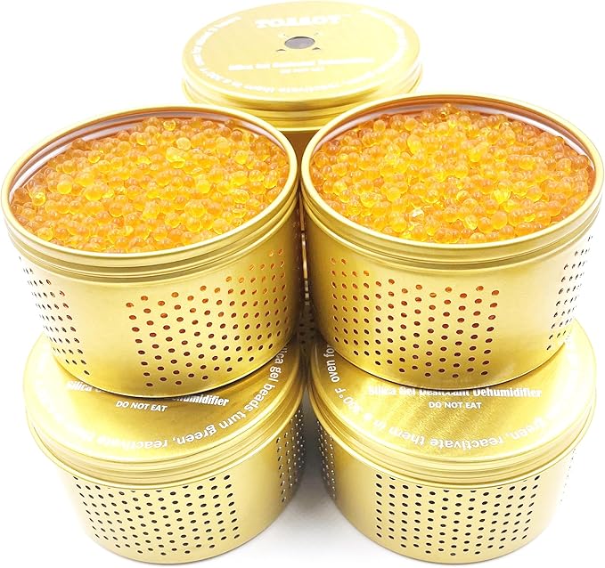 Gun Safe Dehumidifier, Moisture Absorber, 200g Small Silica Gel Desiccant Canister for Gun Cabinets & Safes, Aluminum Shell, Reusable