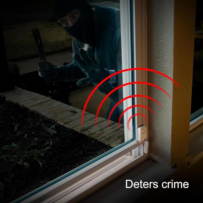 UltraPro Personal Security Window and Door Alarm, 4 Pack, Wireless Chime | DIY Protection, Burglar Alert, DIY Protection, Home Security, Ideal for Home, Garage, Apartment and More, 45174