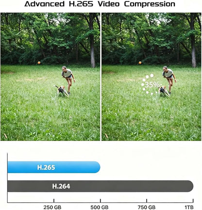 8CH H.265+ 3K Lite Home Security Camera System with AI Face/Vehicle Detection, 4 x 1920TVL 2MP Metal IP67 CCTV Surveillance Cameras Outdoor Indoor,DVR Kits 500GB Hard Drive