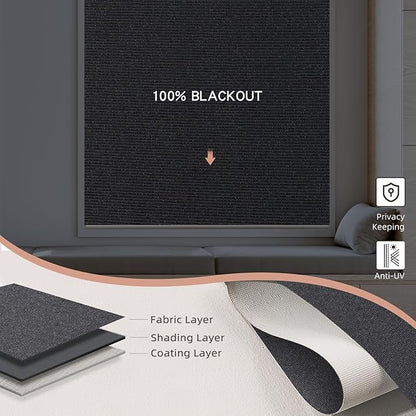 Motorized Blinds Roller Shade with Remote: Canisteo Automatic Smart Blind for Windows 100% Blackout, Electric Blinds Compatible with Alexa/Google Home/Apple Homekit, Customized Size,Noir Umber