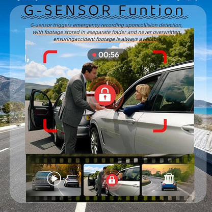 3 Channel Mirror Dash Cam, Aprilboy 12" Triple Rear View Mirror with Front 4K, Inside and Rear 1080P Cameras with 5.8GHz WiFi, G-Sensor, Night Vision, Reverse Assist, Parking Monitoring
