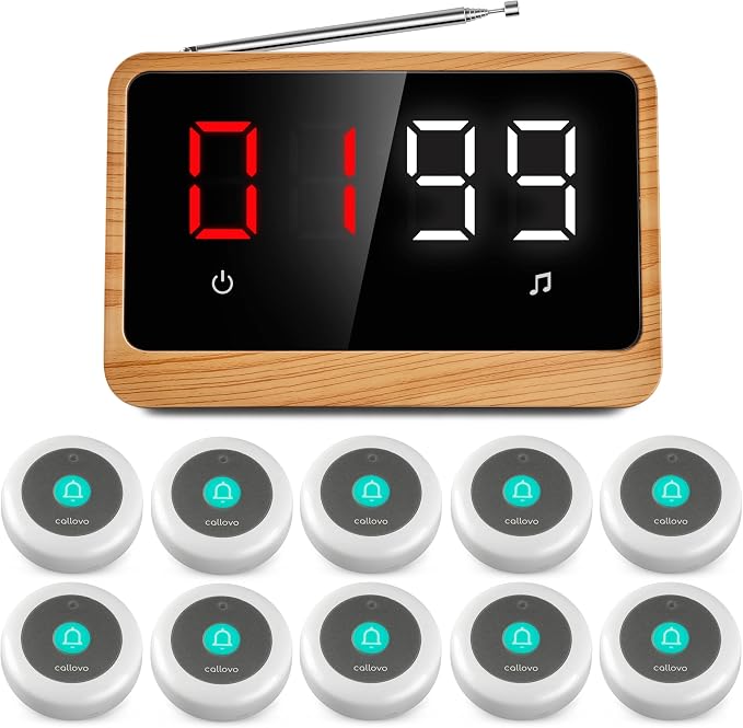 Wireless Call Light System with Call Buttons, 2-Number Display | Displays the oldest and next active calls for faster response in care and service environments