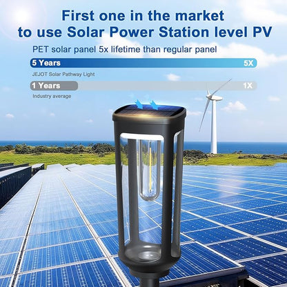 Solar Pathway Lights Outdoor Waterproof IP65, 6 Pack Cool White Solar Walkway Lights, Auto On/Off Outdoor Light for Lawn Garden Patio Driveway Decor Landscape Lighting