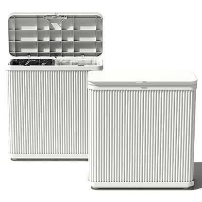 Veradek Tambour Series Outdoor Trash Can with Lid – All-Weather Waste Bin for Patio, Pool, BBQs & Parties | Durable Dual Bag System up to 30 Gallons | Modern Design for Backyard or Deck