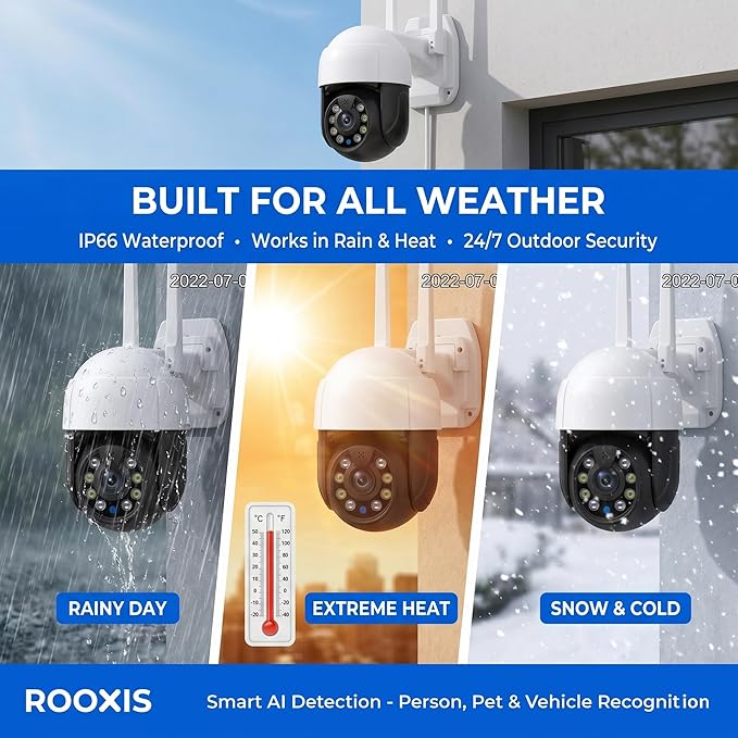 Wireless Outdoor Security Camera, 2026 Upgraded 4K WiFi Floodlight Camera with Siren, Color Night Vision, 360° PTZ, Motion Tracking & Patrol, 2-Way Audio, Alexa Compatible