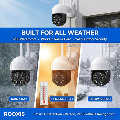 Wireless Outdoor Security Camera, 2026 Upgraded 4K WiFi Floodlight Camera with Siren, Color Night Vision, 360° PTZ, Motion Tracking & Patrol, 2-Way Audio, Alexa Compatible