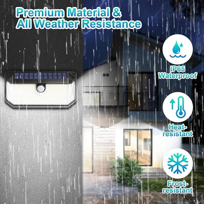 Solar Outdoor Lights, 4000LM 388 LEDs Motion Sensor Outdoor Light, IP65 Waterproof Solar Powered Outside Lights with 270° Wide Angle & 3 Modes, Exterior Flood Security Lights for Patio Garage, 6-Pack