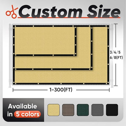 5'X45' Customized Fence Privacy Screen with 90% Blockage Cover Cloth for Pool Yard Patio Sand