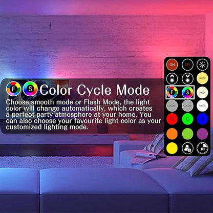 RGB Color Changing Light Bulb with Remote Control, 5W 40W Colored Light, 30 Color RGB for Bedroom, Living Room, 6-Pack