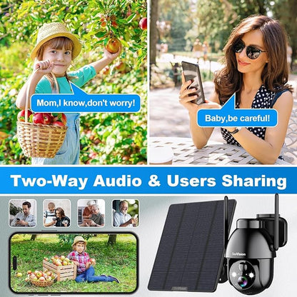 SeeVision 4G LTE Cellular Security Camera, No WiFi with Built in SIM Card, Solar Security Cameras Wireless Outdoor Featuring 3MP 2K HD, PIR Motion Detection, Color Night Vision, 2-Way Talk