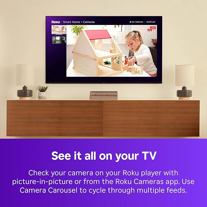 Roku Streaming Stick Plus 4K HDR TV Streaming Device with Voice Remote & Roku Indoor Camera 1080p HD Security Camera with Night Vision Bundle