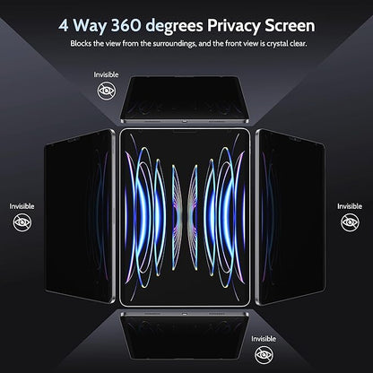 Peslv 4 Way Magnetic Privacy Screen Protector for iPad Air 5th 4th 10.9" & iPad Pro 11(2018-2022), Removable 360 Spy Private Filter, Anti Blue Light Glare Bubble-Free Black Security Protector