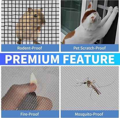304 Stainless Steel Mesh, 24in x 10ft, 22 Mesh, Sturdy Metal Screen Roll for Window, Door, Air Vents, Filter, Cage, Garden, Patio, Pet (Black, 24inch x 10feet)