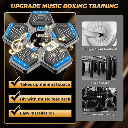LOLBOX Music Boxing Machine for Adults & Kids - Smart Punching Machine with Boxing Gloves, Wall Boxing Punching Pad for Home, Office, Gym (Upgraded Version)