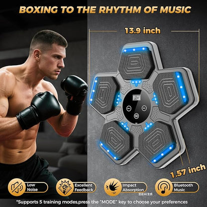 LOLBOX Music Boxing Machine for Adults & Kids - Smart Punching Machine with Boxing Gloves, Wall Boxing Punching Pad for Home, Office, Gym (Upgraded Version)
