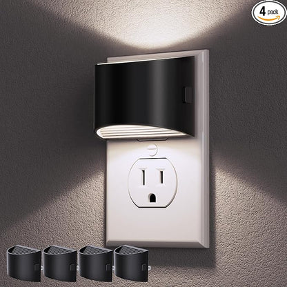 DORESshop Night Light, Night Lights Plug into Wall, Adjustable, 5000K | 3 Level Brightness Adjustable Night Light, Dusk to Dawn Sensor, Nightlights for Adults, Bedroom, Bathroom, Hallway, 4 packs