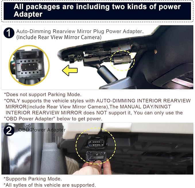 Mangoal 4K Dash Cam fit for GMC Sierra 1500 2014 2015 2016 2017 2018 2500 HD/3500 HD 2015-2019(Model D), with A Cover, if Not, You Can Buy Model E (with Auto-Dimming Rearview Mirror Plug)