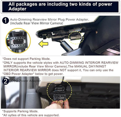Mangoal Front 4K & Rear 1080P Dash Cam fit for GMC Sierra 1500 2014-2018 2500 HD/3500 HD 2015-2019(Model D), with A Cover, if Not, You Can Buy Model E (with Auto-Dimming Rearview Mirror Plug)