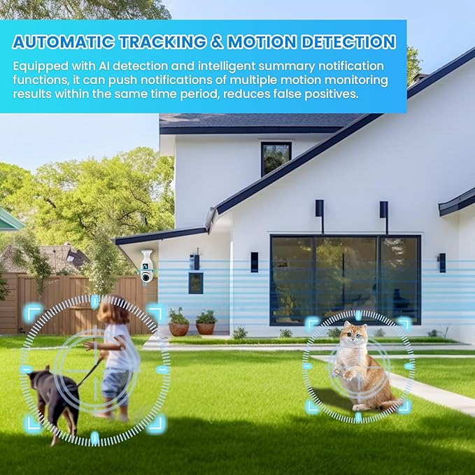 Light Bulb Security Camera, 2K/3MP Outdoor Wireless 2.4G Hz WiFi E27 Camera for Home Security, 24/7 Recording, Motion Detection and Alarm (Dual Lens) (1)
