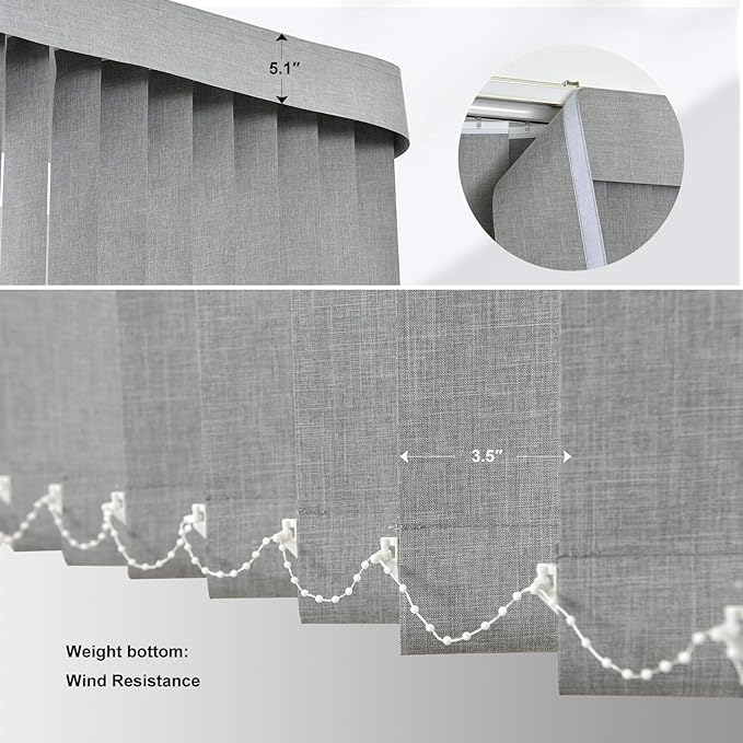 Yoolax Motorized Vertical Blind, Smart Blackout Sliding Door Shades, Blinds for Sliding Glass Doors with Alexa Google Home, Suitable for Sliding Patio Glass Doors Window, Custom Size, Smoky Grey